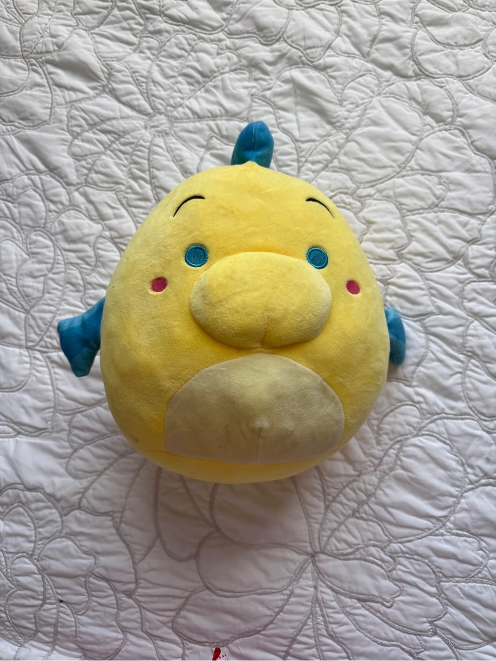 Squishmallows Yellow Plush Fish with Blue Accents